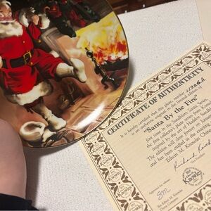 VTG Hallmark Collector Plate "Santa By the Fire" 1989 Edwin M Knowles